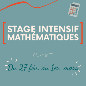 Stage intensif de maths 2026 - Grand public