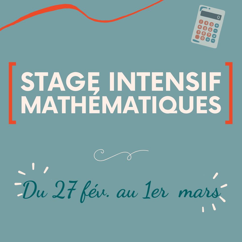 Stage intensif de maths 2026 - Grand public