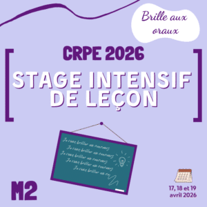Stage intensif de Leçon - Grand public CRPE 2026