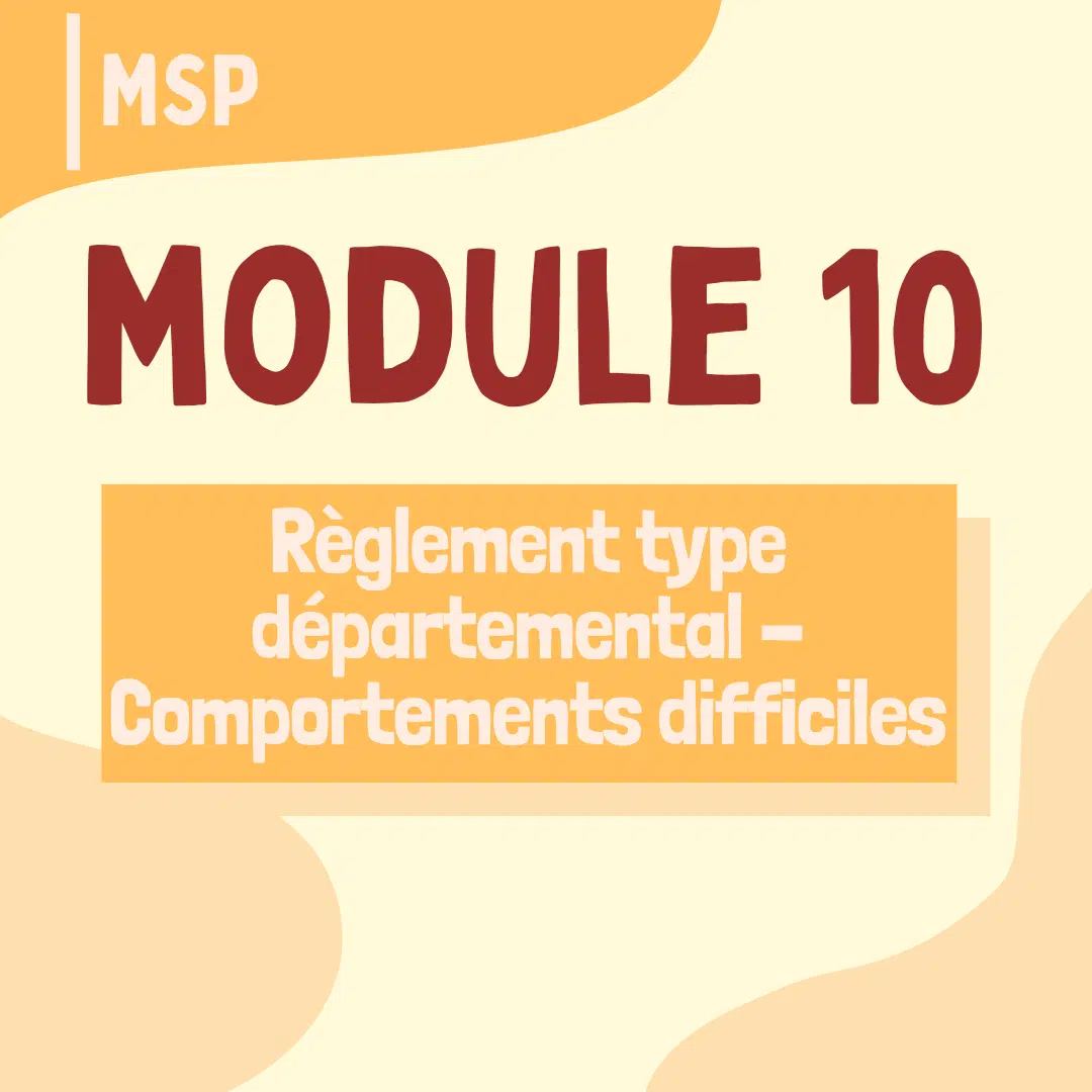 10 - Règlement type départemental I Comportements difficiles