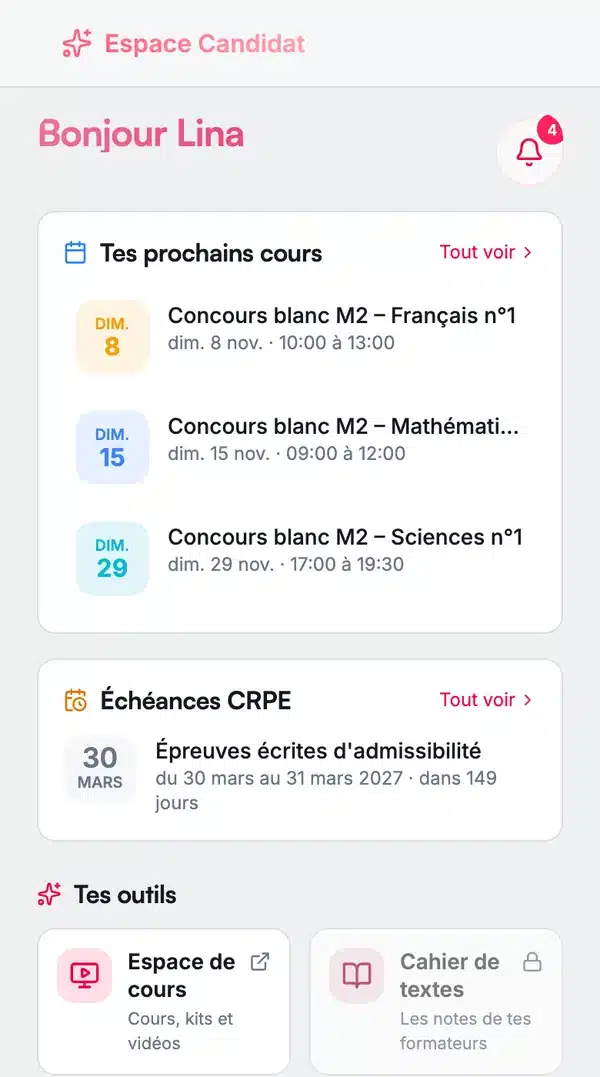 Tes prochains directs, dès l'accueil